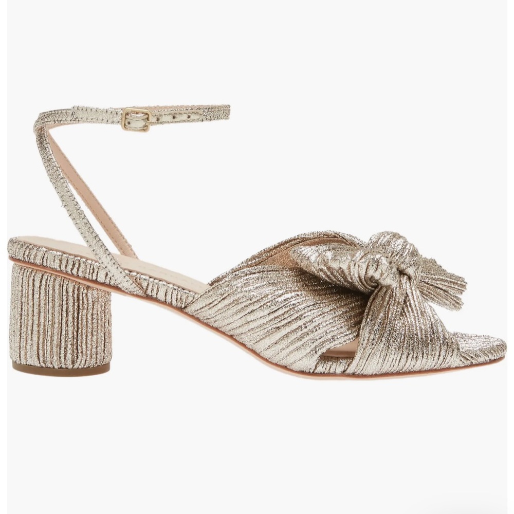NIB Loeffler Randall Dahlia Knotted Sandal Champagne Sz 9